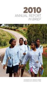 2010 Annual Report In Brief African Development Bank African Development Fund