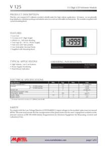 V½ Digit LCD Voltmeter Module PRODUCT DESCRIPTION This low cost compact LCD voltmeter module is ideally suited for high volume applications. It features an exceptionally