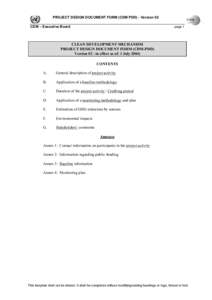 PROJECT DESIGN DOCUMENT FORM (CDM PDD) - Version 02 CDM – Executive Board page 1  CLEAN DEVELOPMENT MECHANISM