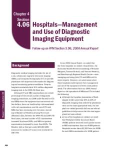 Chapter 4 Section 4.06 Hospitals—Management and Use of Diagnostic Imaging Equipment
