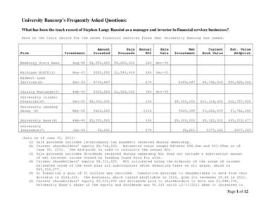 Financial economics / Investment banks / Stephen Lange Ranzini / Flagstar Bank / Bank of America / UBS / Primary dealers / Investment / Financial services