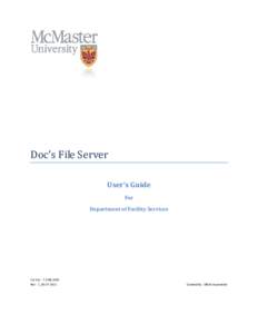 Doc’s File Server  User’s Guide For  Department of Facility Services