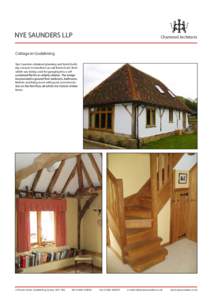 NYE SAUNDERS LLP  Chartered Architects Cottage in Godalming Nye Saunders obtained planning and listed building consent to transform an oak framed cart shed
