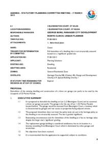 Agenda of Statutory Planning Committee - 17 March 2015