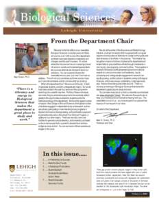 Biological Sciences Lehigh University From the Department Chair  Neal Simon, Ph.D.