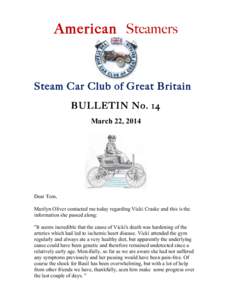 American Steamers  Steam Car Club of Great Britain BULLETIN No. 14 March 22, 2014
