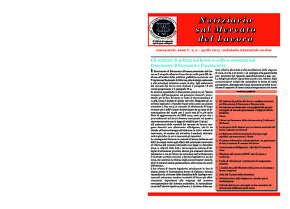 Notiziario Mercato del Lavoro n. 2 - Aprile 2015_Notiziario CNEL:56 Pagina 1  Cnel lità, nonché il contenuto dell’art. 2-bis (recante “Proroga di interventi in materia di contratti di solidarietà”)