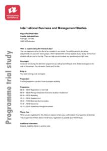 International Business and Management Studies Hogeschool Rotterdam Locatie Kralingse Zoom Kralingse ZoomND Rotterdam