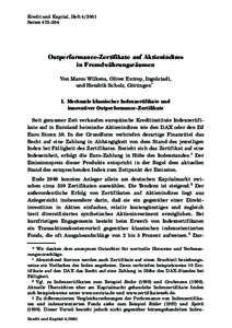 Kredit und Kapital, Heft[removed]Seiten 473±504 Outperformance-Zertifikate auf Aktienindizes in Fremdwährungsräumen Von Marco Wilkens, Oliver Entrop, Ingolstadt,