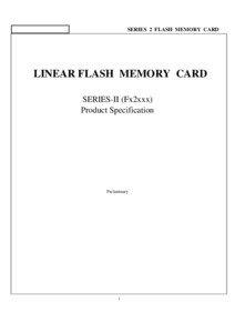 SERIES 2 FLASH MEMORY CARD  LINEAR FLASH MEMORY CARD