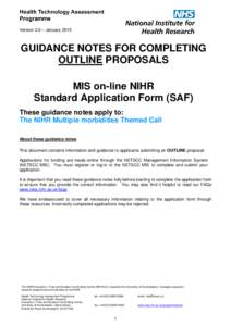 GUIDANCE NOTES FOR COMPLETING OUTLINE PROPOSALS