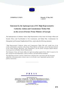 EUROPEA6 U6IO6  Brussels, 22 May 2013 A[removed]Statement by the Spokespersons of EU High Representative