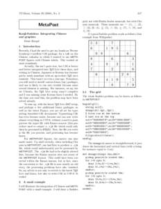 TUGboat, Volume[removed]), No. 2  MetaPost Kanji-Sudokus: Integrating Chinese and graphics