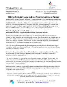 Media Release FOR IMMEDIATE RELEASE October 25, 2011 Media Contact: Eden Clark[removed]removed]