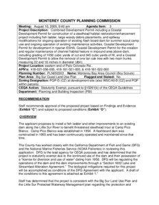 MONTEREY COUNTY PLANNING COMMISSION Meeting: August 10, 2005, 9:40 am Agenda Item: 3