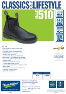 Style 510  Black premium oil tanned leather elastic sided boot  V cut upper reduces stitching exposure  PORON® XRD™ in the heel strike zone for