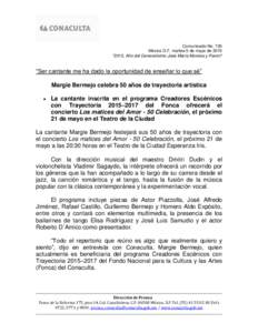 Comunicado No. 735 México D.F. martes 5 de mayo de 2015 