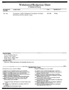 WithdrawallRedaction Sheet Clinton Library DOCUMENT NO. AND TYPE