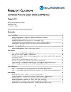 FREQUENT QUESTIONS Economics: National Ocean Watch (ENOW) Data August 2014 NOAA Coastal Services Center[removed]www.csc.noaa.gov