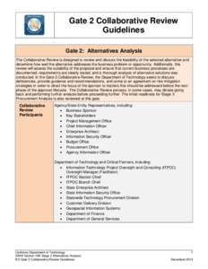 B.5 Gate 2 Collaborative Review  Guidelines