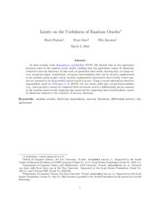 Limits on the Usefulness of Random Oracles∗ Iftach Haitner† Eran Omri‡  Hila Zarosim§