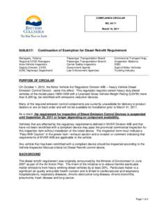 Road transport / Vehicle inspection / Retrofitting / Diesel locomotive / Diesel particulate filter / California Statewide Truck and Bus Rule / Transport / Land transport / Car safety