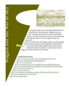 School notes for Niagara and the War of 1812.pub