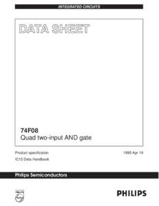 INTEGRATED CIRCUITS  74F08 Quad two-input AND gate Product specification IC15 Data Handbook