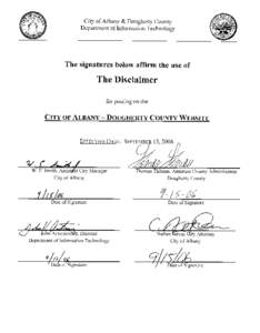 City of Albany Dougherty County Department of Information Technology The  signatures