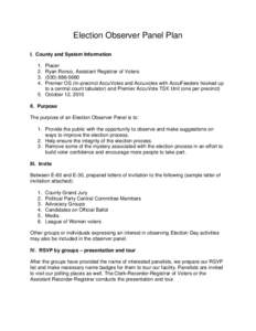 Election Observer Panel Plan I. County and System Information[removed].