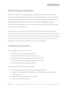       Dansk Support Engineer  