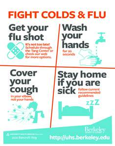 FIGHT COLDS & FLU Get your Wash your flu shot hands It’s not too late!