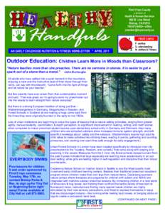 First 5 Inyo County a division of Handfuls AN EARLY CHILDHOOD NUTRITION & FITNESS NEWSLETTER * APRIL 2011
