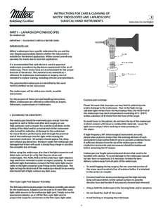 INSTRUCTIONS FOR CARE & CLEANING OF MILTEX ® ENDOSCOPES AND LAPAROSCOPIC SURGICAL HAND INSTRUMENTS Instructions for Use/English