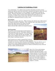 Guidelines for Establishing a Prairie 