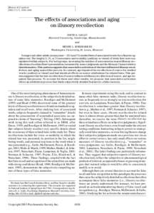 Memory & Cognition 2003, 31 (7), The effects of associations and aging on illusory recollection DAVID A. GALLO