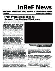 InReF News  Newsletter of the KARI-McGill Project, Innovating for Resilient Farming Systems Issue No. 2  September 2011 to March 2012