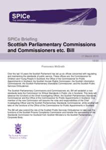 Scottish Parliamentary Commissions and Commissioners etc. Bill