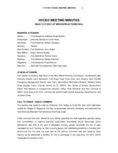 [removed]HVCEO MEETING MINUTES  1 HVCEO MEETING MINUTES HELD[removed]AT BROOKFIELD TOWN HALL