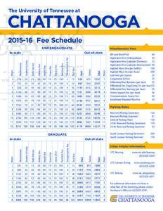 The University of Tennessee at  CHATTANOOGAFee Schedule UNDERGRADUATE