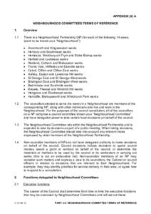 APPENDIX (8) A NEIGHBOURHOOD COMMITTEES TERMS OF REFERENCE 1. Overview