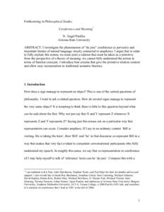 Forthcoming in Philosophical Studies Coreference and Meaning* N. Ángel Pinillos Arizona State University ABSTRACT: I investigate the phenomenon of “de jure” coreference (a pervasive and important feature of natural 