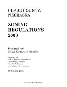 CHASE COUNTY, NEBRASKA ZONING REGULATIONS 2000