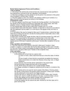 Business / Contract law / Car rental / Bailment / Repossession / Leasing / Yamaha Corporation / MOT test / Insurance / Law / Personal property law / Private law