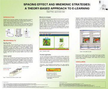 SPACING EFFECT AND MNEMONIC STRATEGIES: A THEORY-BASED APPROACH TO E-LEARNING Rehana Mubarak, LearnLift, Klaus, Austria