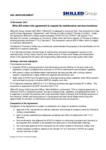 Economy of Australia / Economy of Oceania / SKILLED Group / Australian Securities Exchange / Government procurement in the United States