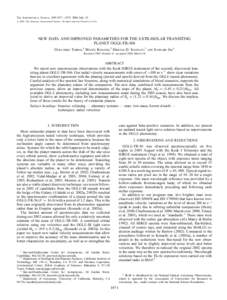 The Astrophysical Journal, 609:1071–1075, 2004 July 10 # 2004. The American Astronomical Society. All rights reserved. Printed in U.S.A. NEW DATA AND IMPROVED PARAMETERS FOR THE EXTRASOLAR TRANSITING PLANET OGLE-TR-56b