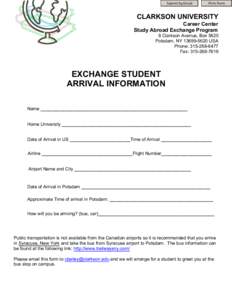 Submit by Email  Print Form CLARKSON UNIVERSITY
