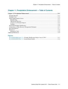 Chapter 11. Precipitation Enhancement — Table of Contents  Chapter 11. Precipitation Enhancement — Table of Contents Chapter 11. Precipitation Enhancement .............................................................