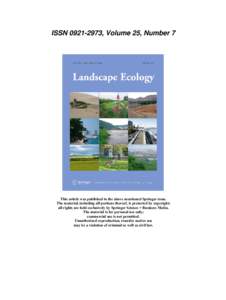 ISSN[removed], Volume 25, Number 7  This article was published in the above mentioned Springer issue. The material, including all portions thereof, is protected by copyright; all rights are held exclusively by Springer 